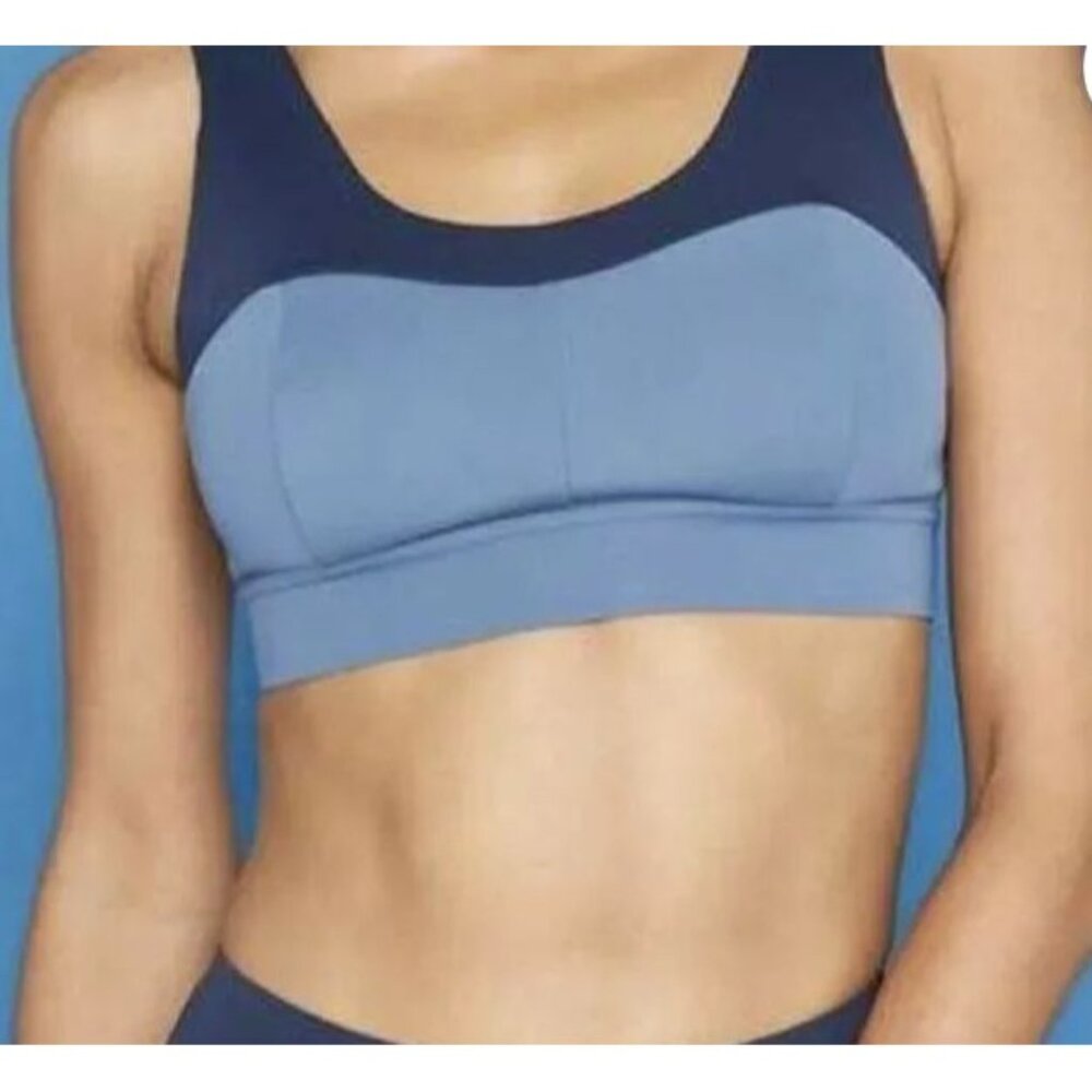Bandier DLC Sports Bra Size M Rival Navy Dusk Blue Lightly Padded XS - Picture 2 of 10